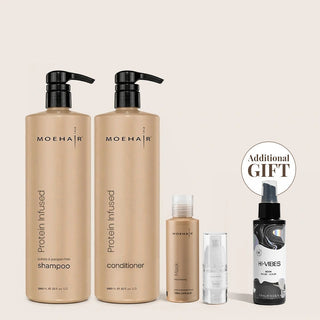 Pack of Protein Infused Shampoo & Conditioner with Mini Hair Serum & Mask Moehair USA