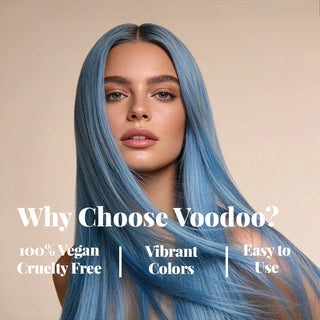 VOODOO Cool Blue Ice Hair Color Kit + FREE 12 Oz Color Alive Shampoo, Conditioner & Pro Coloring Kit Moehair USA Inc.