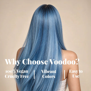 VOODOO Cool Blue Ice Hair Color Kit + FREE 12 Oz Color Alive Shampoo, Conditioner & Pro Coloring Kit Moehair USA Inc.
