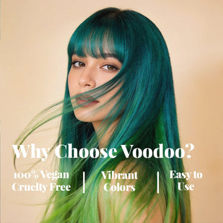 VOODOO Jade Teal Hair Color Kit + FREE 12 Oz Color Alive Shampoo, Conditioner & Pro Coloring Kit Moehair USA Inc.