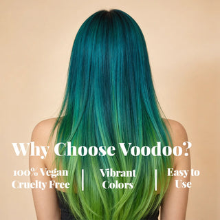 VOODOO Jade Teal Hair Color Kit + FREE 12 Oz Color Alive Shampoo, Conditioner & Pro Coloring Kit Moehair USA Inc.
