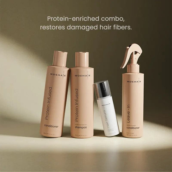 Protein Infused Shampoo, Conditioner with Leave-In Conditioner