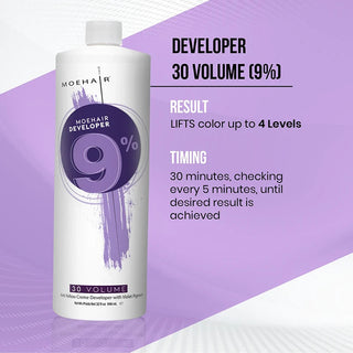 Moehair 9%, 30 Volume Anti-Yellow Hair Color Developer Moehair USA