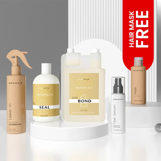 Pack of - Hair Serum, Moeplex Bond & Seal, Leave in Conditioner with free hair mask