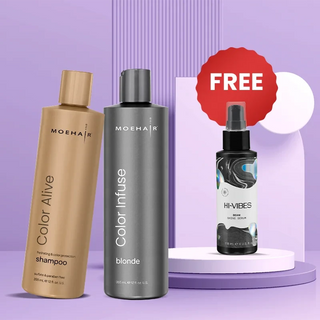 Color Infuse Blonde Toner and Color Alive Shampoo Combo Moehair USA