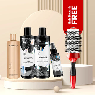 Trio Pack - Vegan Shampoo, conditioner & serum with Free Hair Brush