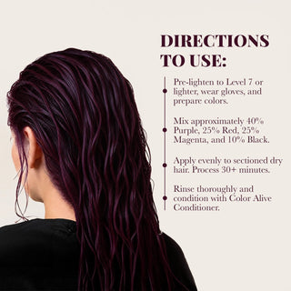 VOODOO Blackcurrant Wine Hair Color Kit+ FREE 12 Oz Color Alive Shampoo, Conditioner & Pro Coloring Kit Moehair USA Inc.