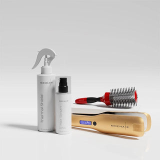 Hair Straightener, Thermal Shield, Hair Serum and Hair Brush Set 