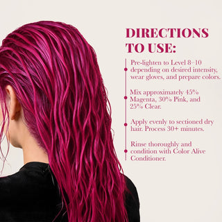 VOODOO Dragon Fruit Pink Hair Color Kit + FREE 12 Oz Color Alive Shampoo, Conditioner & Pro Coloring Kit Moehair USA Inc.