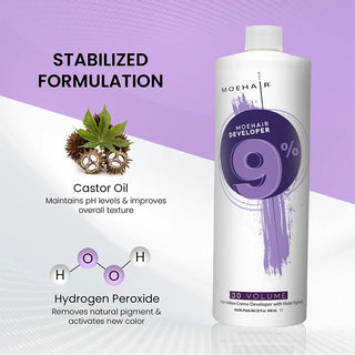Moehair 9%, 30 Volume Anti-Yellow Hair Color Developer Moehair USA
