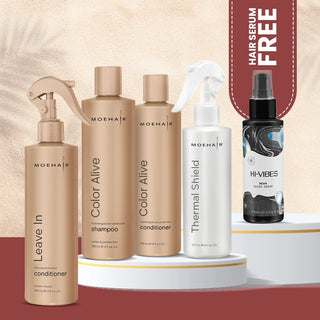 Pack of Color Alive Shampoo and Conditioner with Leave in Conditioner & Thermal Shield