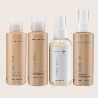 Color Alive Shampoo and Conditioner with Leave in Conditioner & Thermal Shield Travel Kit Moehair USA