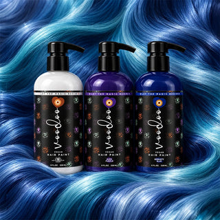 VOODOO Cool Blue Ice Hair Color Kit + FREE 12 Oz Color Alive Shampoo, Conditioner & Pro Coloring Kit Moehair USA Inc.