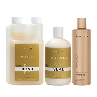 Pack of Moeplex Bond and Seal with Color Alive Shampoo Moehair USA