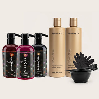 VOODOO Cherry Mocha Hair Color Kit + FREE 12 Oz Color Alive Shampoo, Conditioner & Pro Coloring Kit Moehair USA Inc.