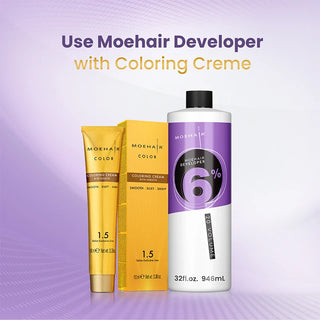 32 Oz - 20 Vol. Hair Developer | Hair Color Essentials | Moehair Hair Developer 6% - with Color Creaming 