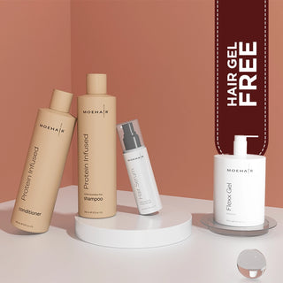 Trio of Protein Shampoo, Conditioner & Hair Serum with free Hair gel