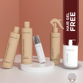 Pack of Protein Shampoo, Conditioner, Hair Serum & Leave in Conditioner with free hair gel