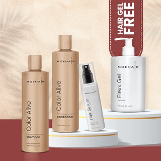 Combo of Color Alive Shampoo ,Conditioner & Hair Serum with free Hair Gel