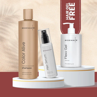 Combo of Color Alive Shampoo & Hair Serum with free Hair gel