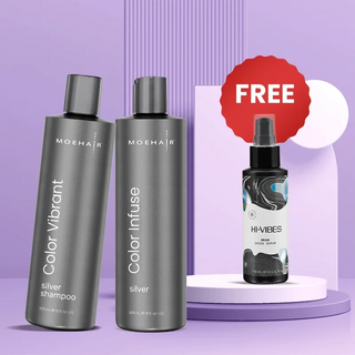 Color Vibrant Silver Shampoo and Color Infuse Silver Combo Moehair USA