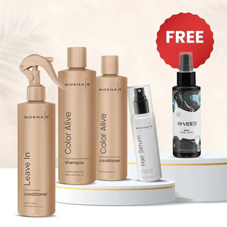 Pack of Color Alive Shampoo and Conditioner with Hair Serum & Leave In Conditioner Moehair USA
