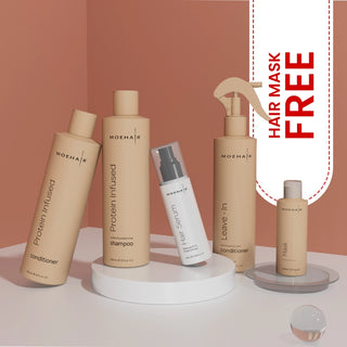 Pack of Protein Shampoo, Conditioner & Hair Serum with free hair mask 