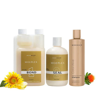 Pack of Moeplex Bond and Seal with Color Alive Shampoo Moehair USA