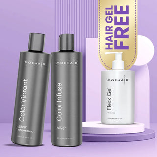 Combo of Silver Shampoo and Toner with free Hair Gel