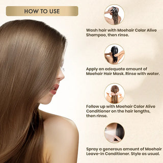 Travel Kit - 3.4 Oz Color Safe Shampoo, Conditioner, and Hair Mask | Steps to Use
