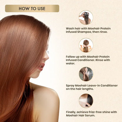 Shampoo, Conditioner with Leave-in Conditioner and Hair Serum