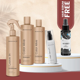 Pack of Color Alive Shampoo and Conditioner with Hair Serum & Leave In Conditioner