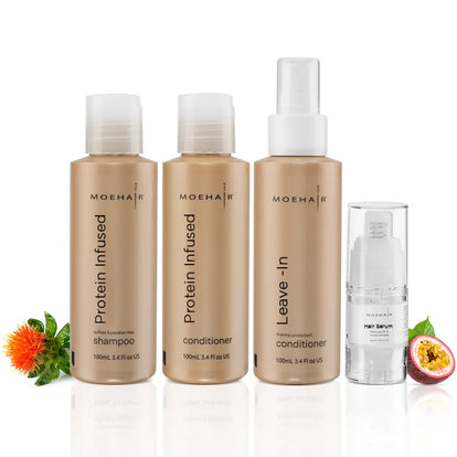 Shampoo, Conditioner with Leave-in Conditioner and Hair Serum