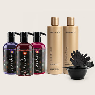 VOODOO Cherry Cola Hair Color Kit +  FREE 12 Oz Color Alive Shampoo, Conditioner & Pro Coloring Kit Moehair USA Inc.