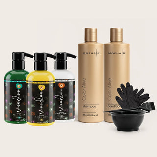 VOODOO Wasabi Pop Hair Color Kit + FREE 12 Oz Color Alive Shampoo, Conditioner & Pro Coloring Kit Moehair USA Inc.